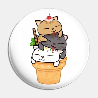 Chubby Cat Ice Cream Tower Pin