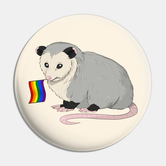 LGBT Pride Opossum Pin by celestialuka