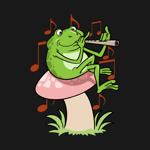 Cottagecore Fairycore Frog With Flute by ModernMode