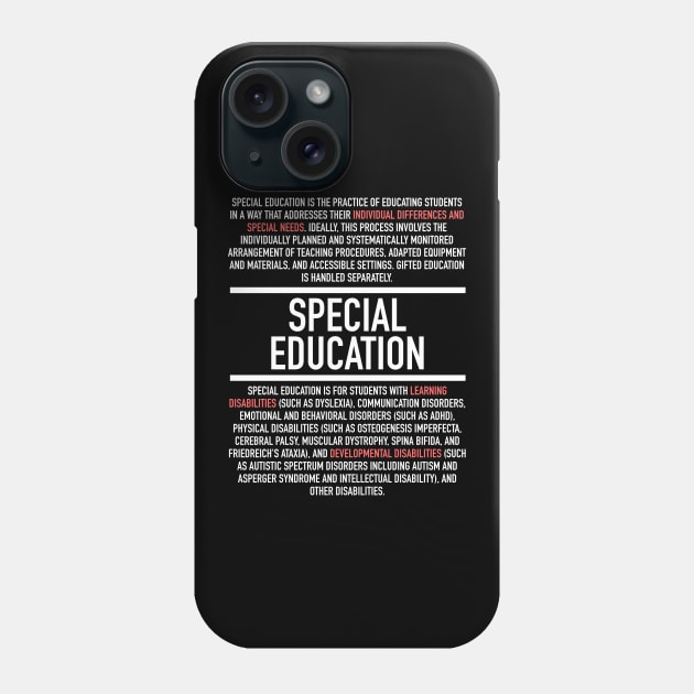 Special Education Definition Phone Case by Hidden Verb