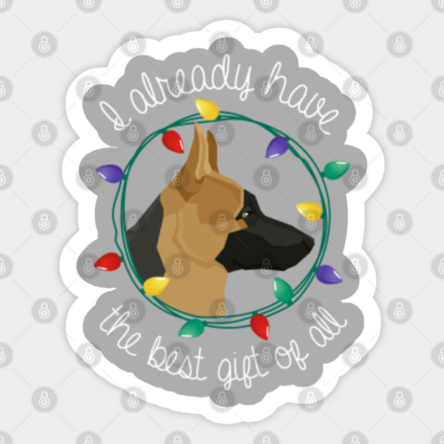 German Shepherd Lover Christmas Gift I Love German Shepherds German Shepherd Christmas Sticker Teepublic