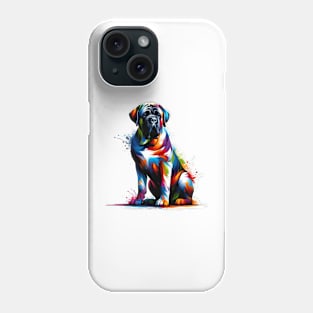 Bold and Powerful Mastiff in Splash Art Style Phone Case