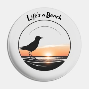 Life's a Beach - Bird in the Sunset Pin