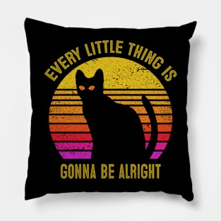 Cat Retro Be Alright Pillow