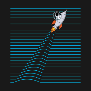 Space man rocket lines T-Shirt