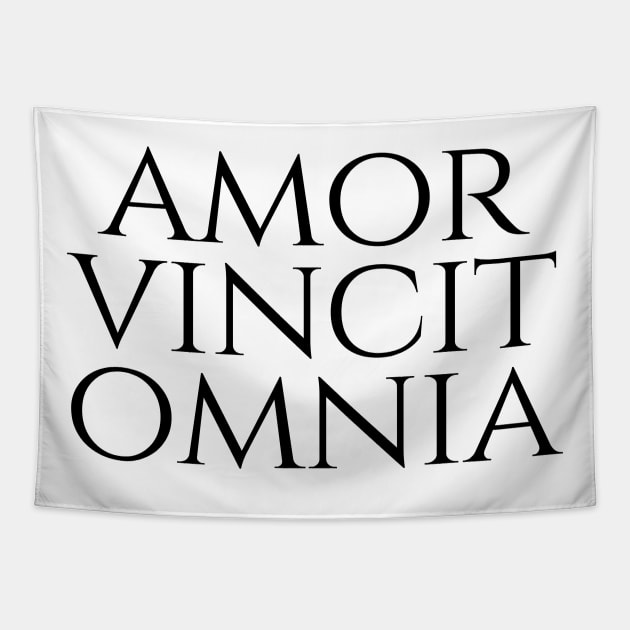 Amor Vincit Omnia - Love Conquers All Tapestry by Explore Design Journey