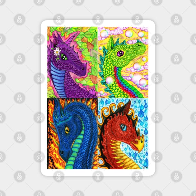 Four elements dragons Magnet by MelanieJeyakkumar