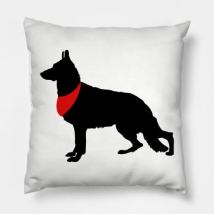 German Shepherd Dog Pattern Red Pillow