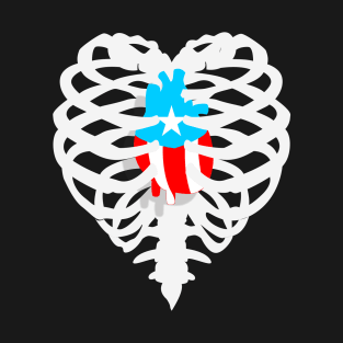 Puerto Rican Flag Heart X-Ray T-Shirt