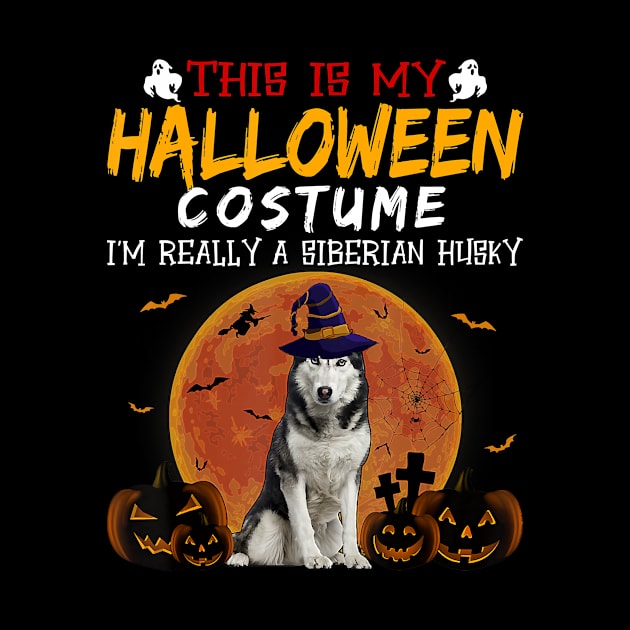 Halloween Vintage Loves Siberian Husky Funny Dog Mom Dad by JaydeMargulies