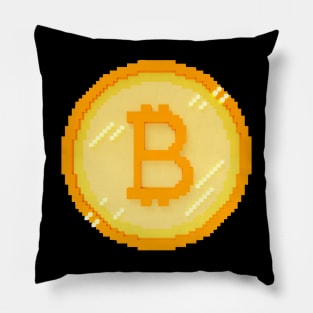 Bitcoin Pixel Art Pillow