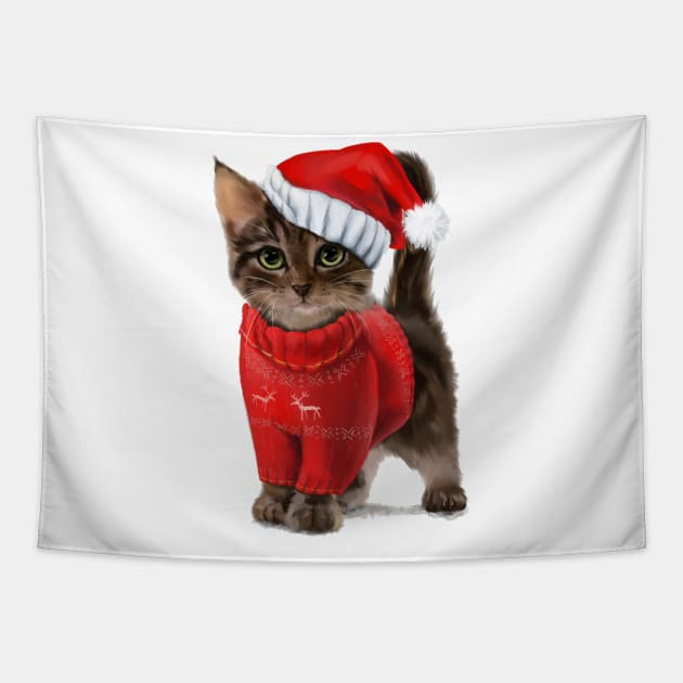 Kitten Christmas Tapestry by stark.shop