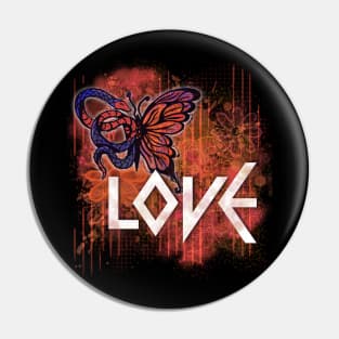 Love Girly Gothic Fairy Grunge Design Pin