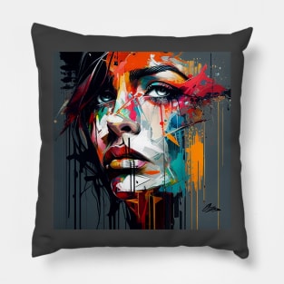 Abstract Girl Colorful Pillow