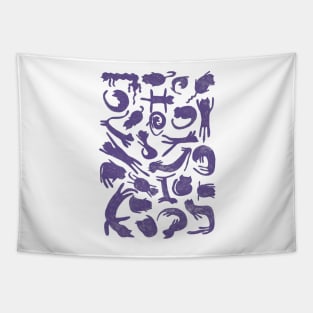 Ultra Violet Cats Tapestry