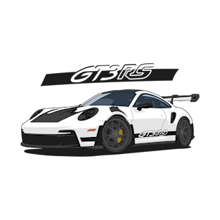 Car 911 gt3 rs white black T-Shirt