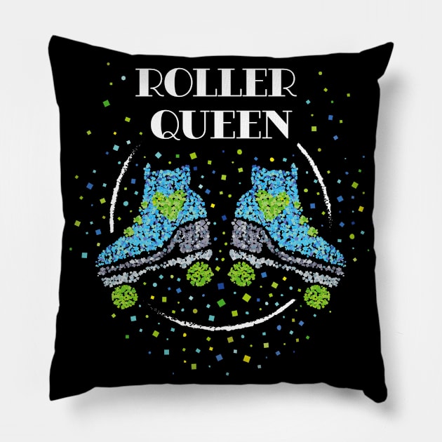 Roller Queen Roller Skates Roller Skating Pillow by Kater Karl