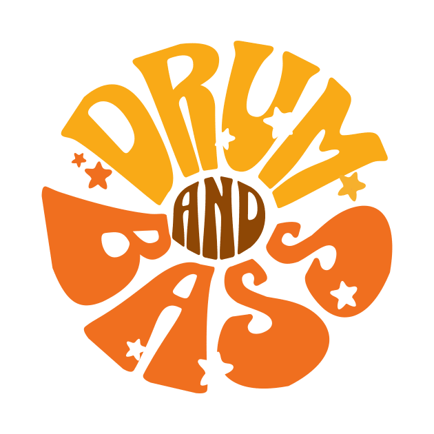 DRUM AND BASS  - Y2K Floral Font (Brown/yellow/orange) by DISCOTHREADZ 