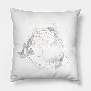 Deer Abstract Sketch Composition Pillow