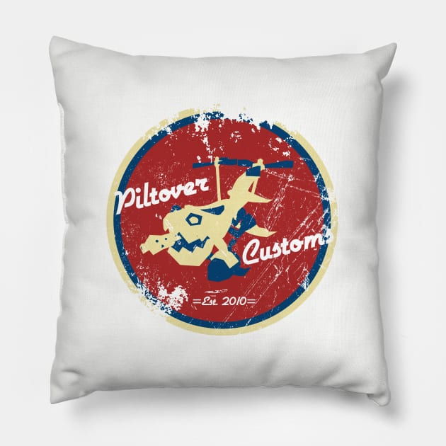 Piltover Customs (Distressed) Pillow by Gurrnak