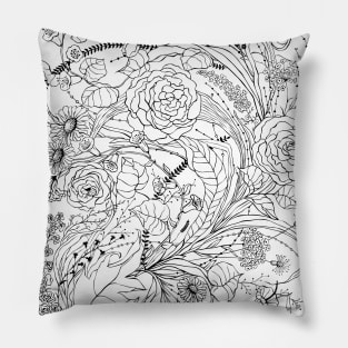 Bouquet of various flowers Pillow