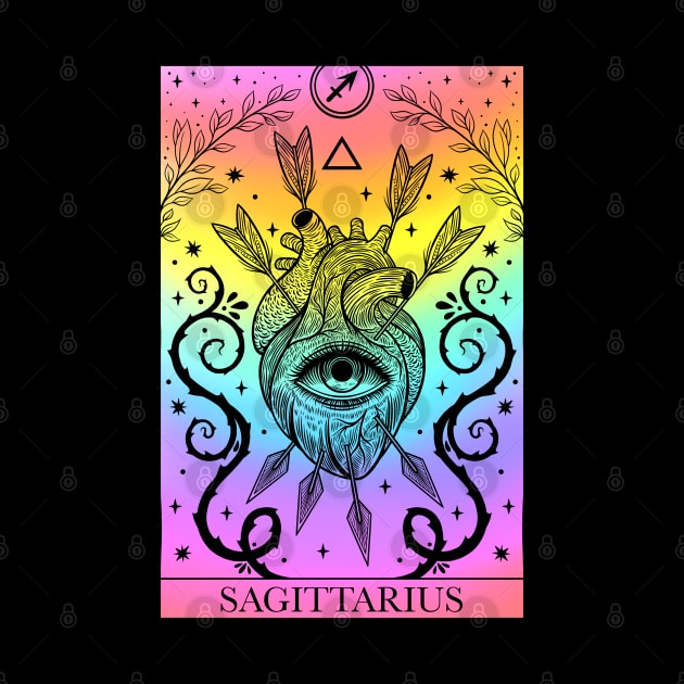 Zodiac sign tarot card Sagittarius by OccultOmaStore