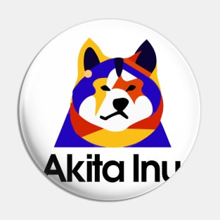 Akita Inu Vibrant Dog Owner Vintage 1970s Retro Akita Inu Pin