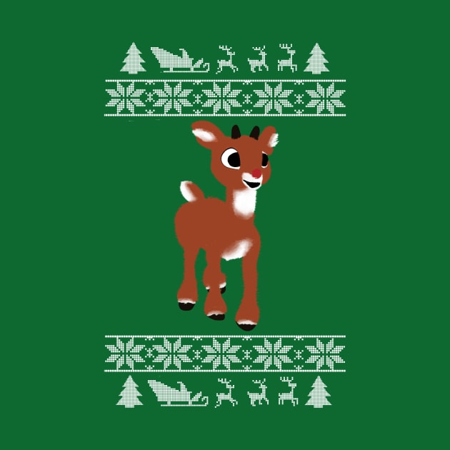 Rudolph ugly Christmas sweater by bowtie_fighter