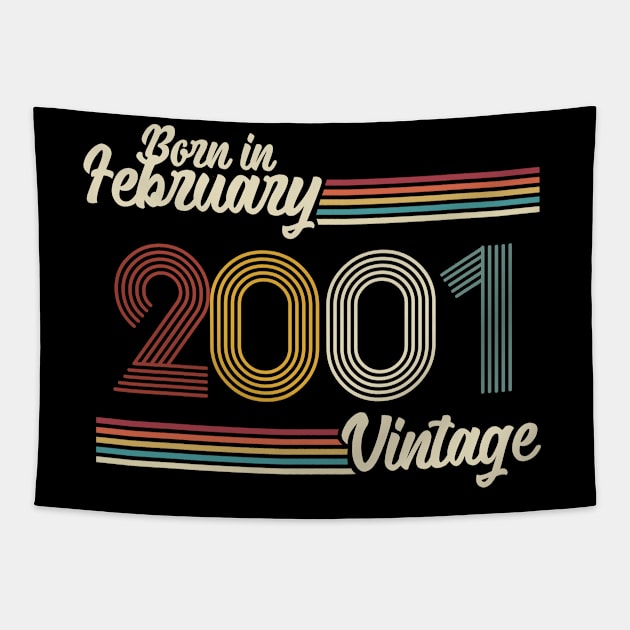 Vintage Born in February 2001 Tapestry by Jokowow