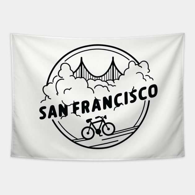 Bike San Francisco Tapestry by luckybengal