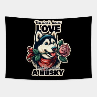 Husky Valentine's day Tapestry