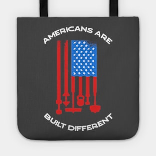 Americans are built different - Tough as nails, stronger, faster, bigger, powerful, dominant gymrat weightlifting workout bodybuilding apparel Tote