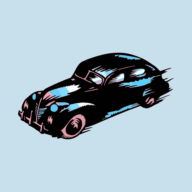 Trans Pride Vintage Car Design by VernenInk