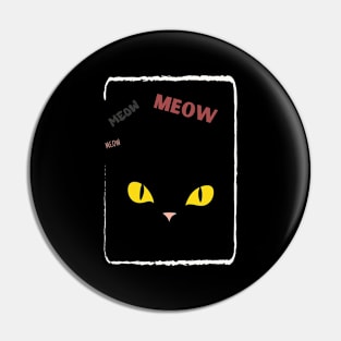 black cat with yellow eyes Pin