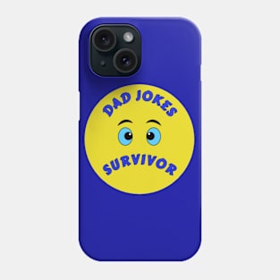 Dad Jokes Survivor Sad Emoji Humor InBlack Phone Case