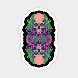 Double Skull Tentacles Octopus Magnet