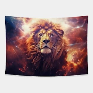 Lion Wild Animal Majestic Wilderness Surrealist Tapestry