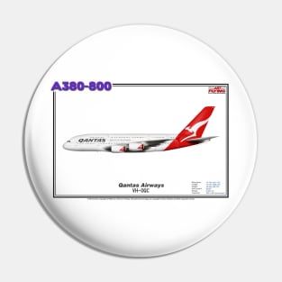 Airbus A380-800 - Qantas Airways (Art Print) Pin