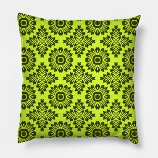 Flower ornament baroque 21102020 yellow Pillow