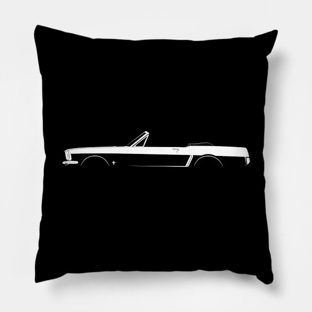 Ford Mustang Convertible (1964) Silhouette Pillow by Car-Silhouettes