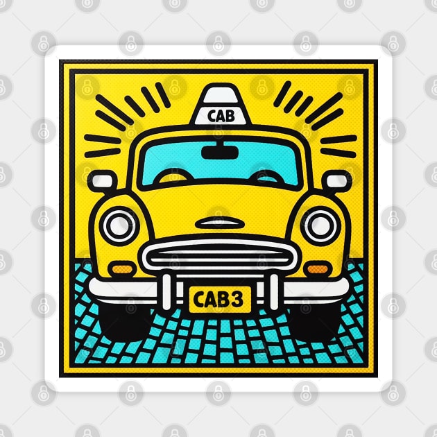 New York Cab Magnet by Sketchy