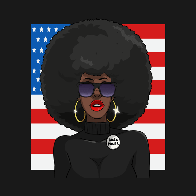 Black Panther Party Afro American Flag by Noseking