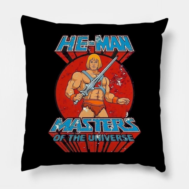 He man and the mastersbof the universe t-shirt Pillow by Kutu beras 