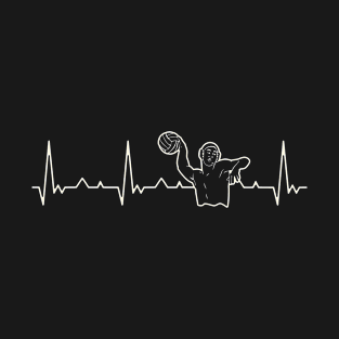 Water Polo Male Throw. Heart. Love. EKG. Pulse. Beat. T-Shirt