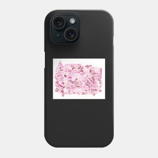 Abstract Pink and Red Angular Lines Phone Case