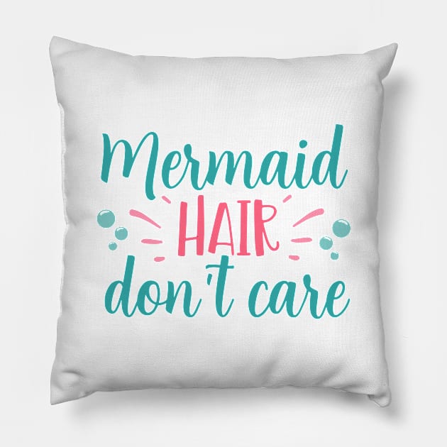 Mermaid Series: Mermaid Hair Don't Care Pillow by Jarecrow 