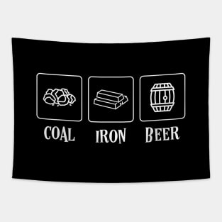 Minimalist Coal Iron Brass Board Games Tapestry