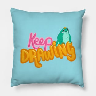 Joseph the encouragement frog wants you to keep drawing Pillow