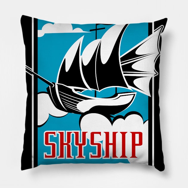 Sky Ship Pillow by Toogoo