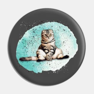 sitting cat watercolor painting Pin